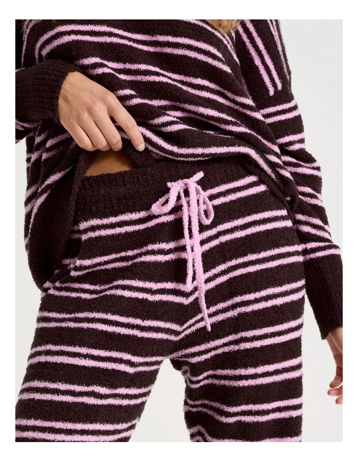 Cosy Boucle Cuffed Pant in Burnt Stripe image 4