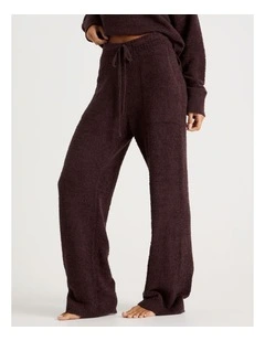 Cosy Boucle Straight Leg Pant in Burnt Fig