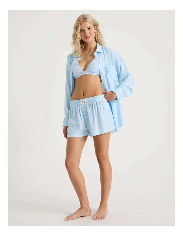 Lola Flannelette Boxer Short in Sky Blue Spot Print image 1