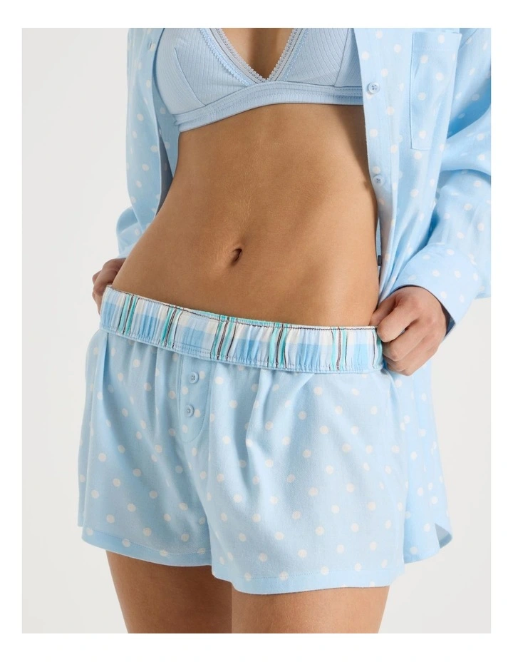Lola Flannelette Boxer Short in Sky Blue Spot Print image 4