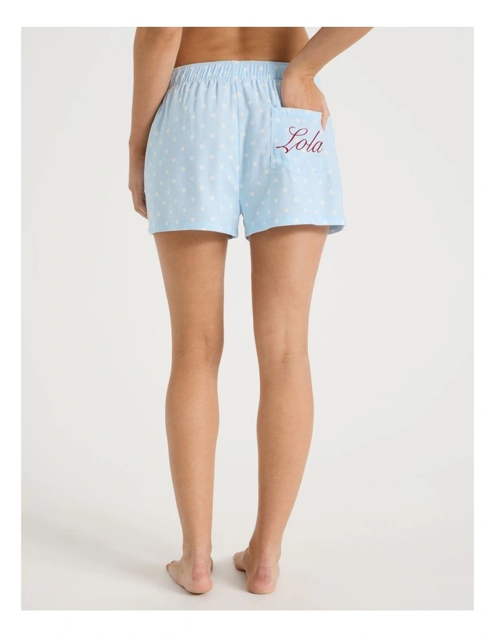 Lola Flannelette Boxer Short in Sky Blue Spot Print image 5