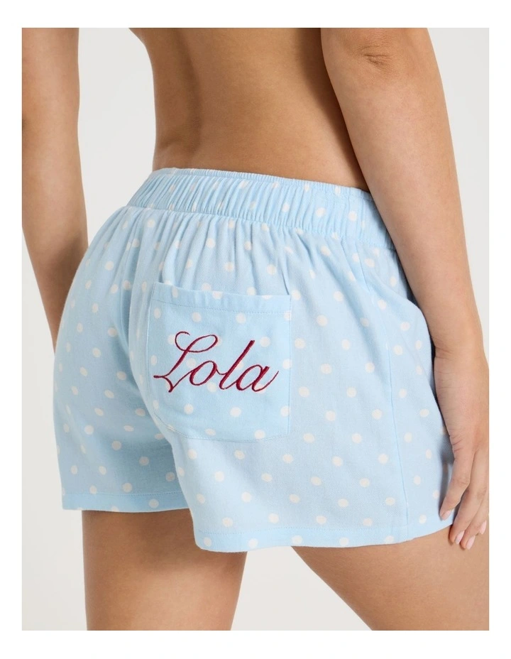 Lola Flannelette Boxer Short in Sky Blue Spot Print image 6