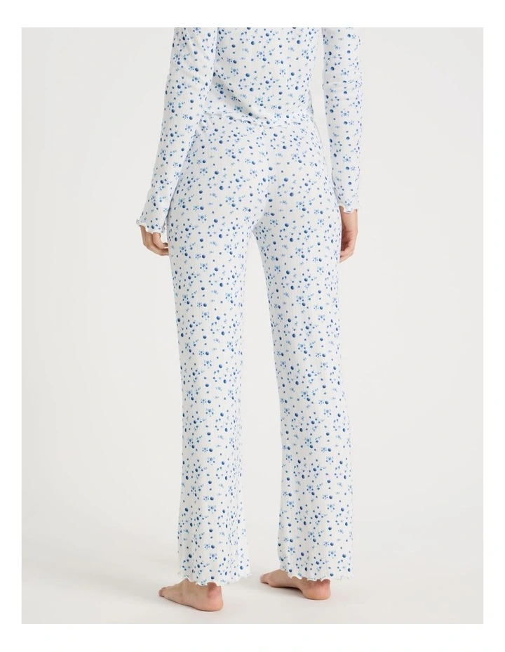 Lola Fluted Pointelle Pants in Blueberry Fields Print image 5