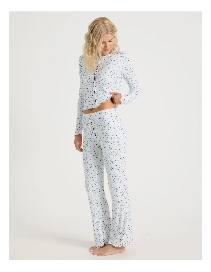 Lola Fluted Pointelle Pants in Blueberry Fields Print image 6