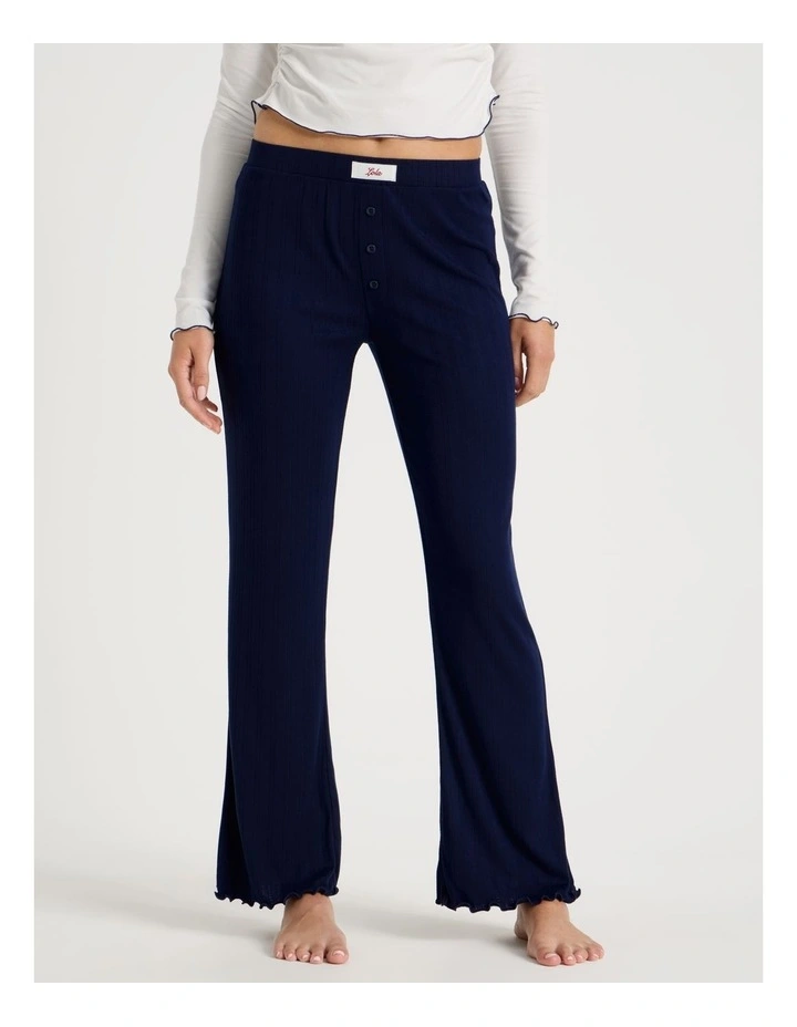Lola Fluted Pointelle Pants in Navy image 4