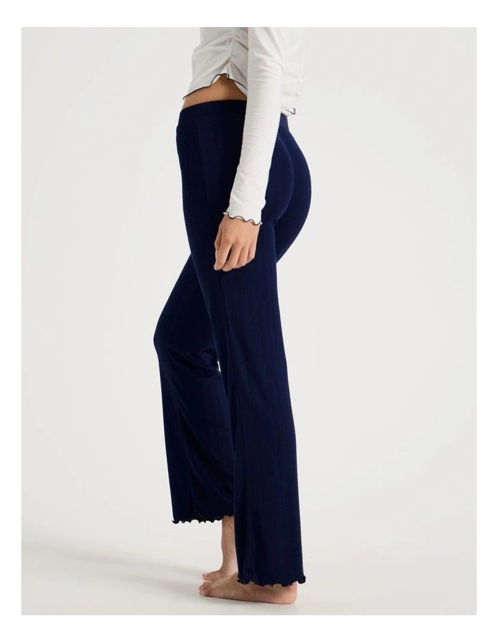 Lola Fluted Pointelle Pants in Navy image 5
