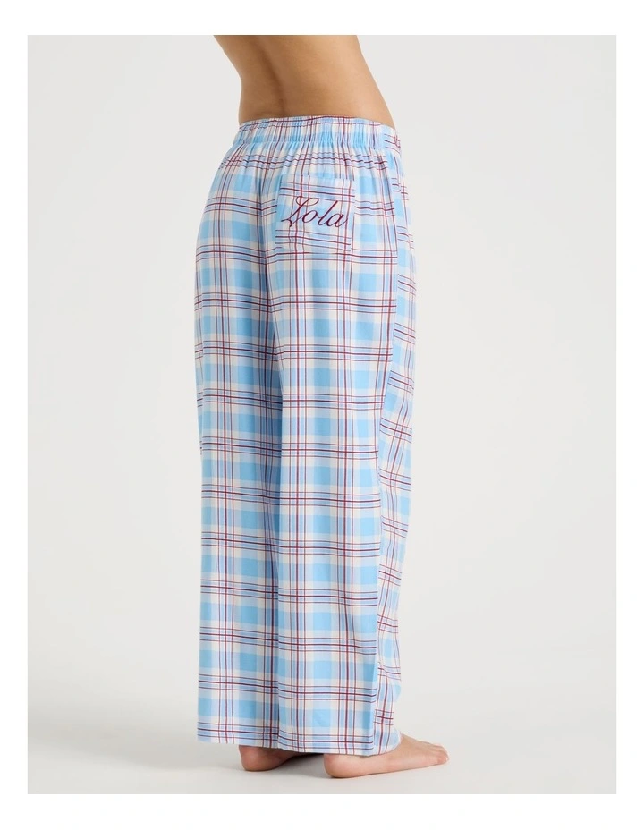 Lola Flannelette Boyfriend Pant in Blue & Red Check Print image 6