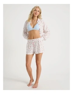 Lola Flannelette Boxer Short in Strawberry Fields Print