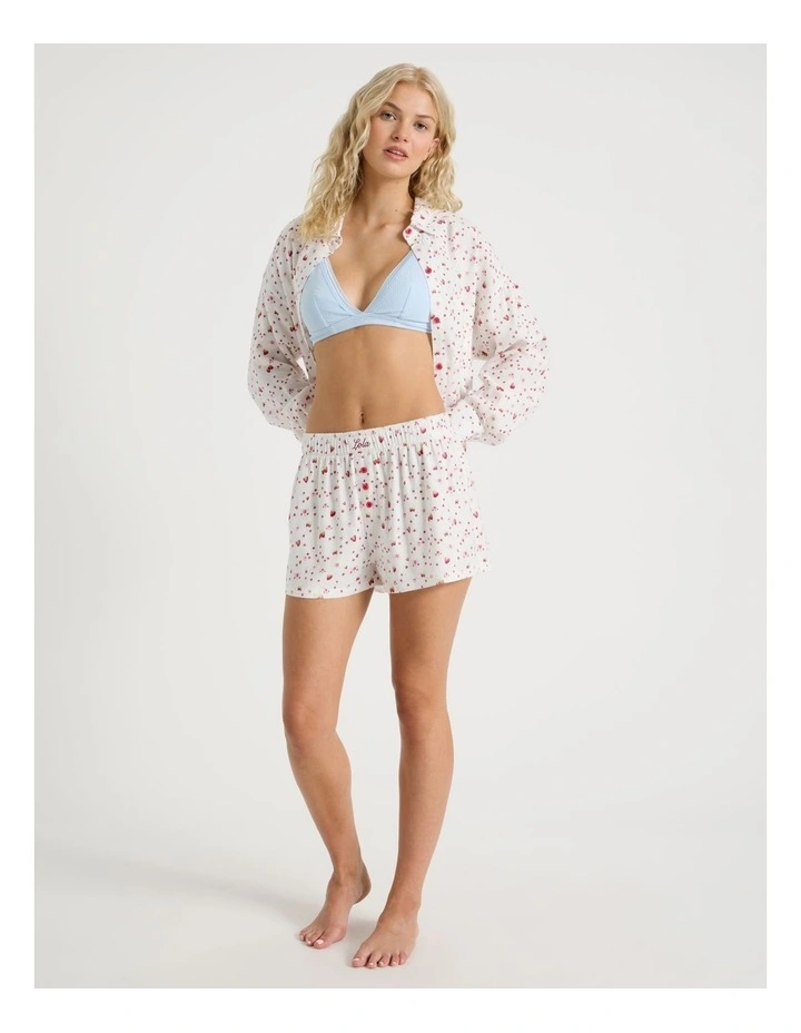 Lola Flannelette Boxer Short in Strawberry Fields Print image 1