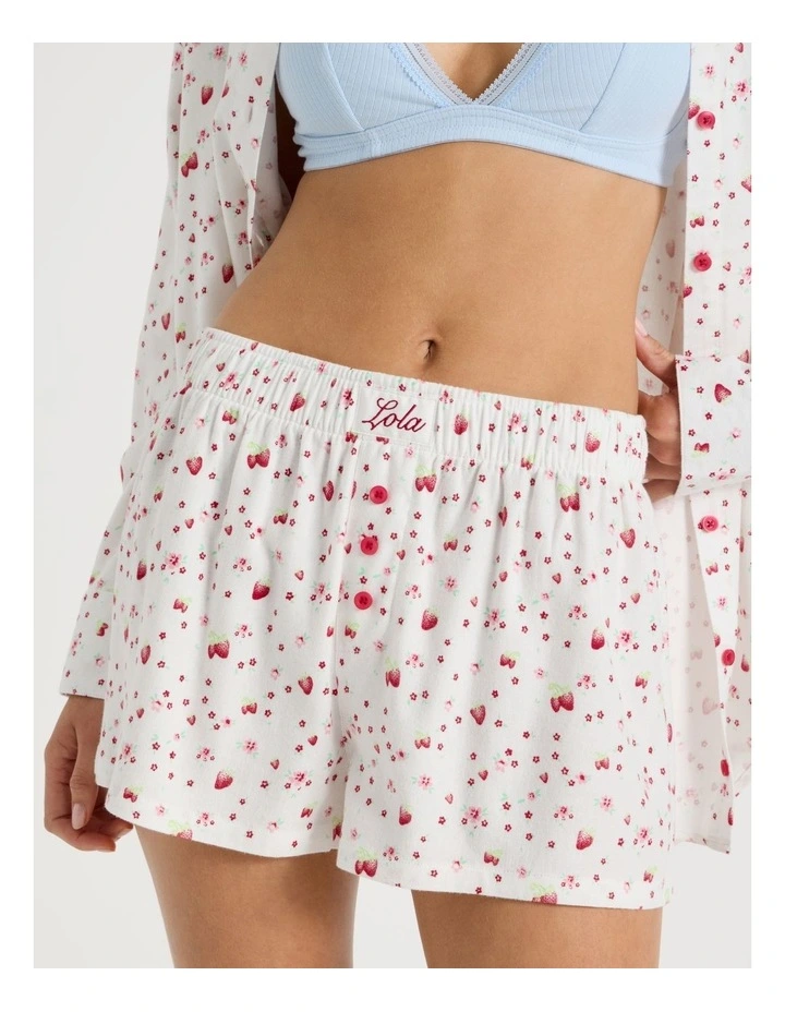 Lola Flannelette Boxer Short in Strawberry Fields Print image 2