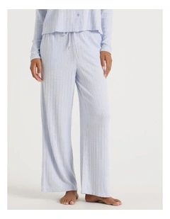 Cosy Rib Wide Leg Pant in Soft Blue