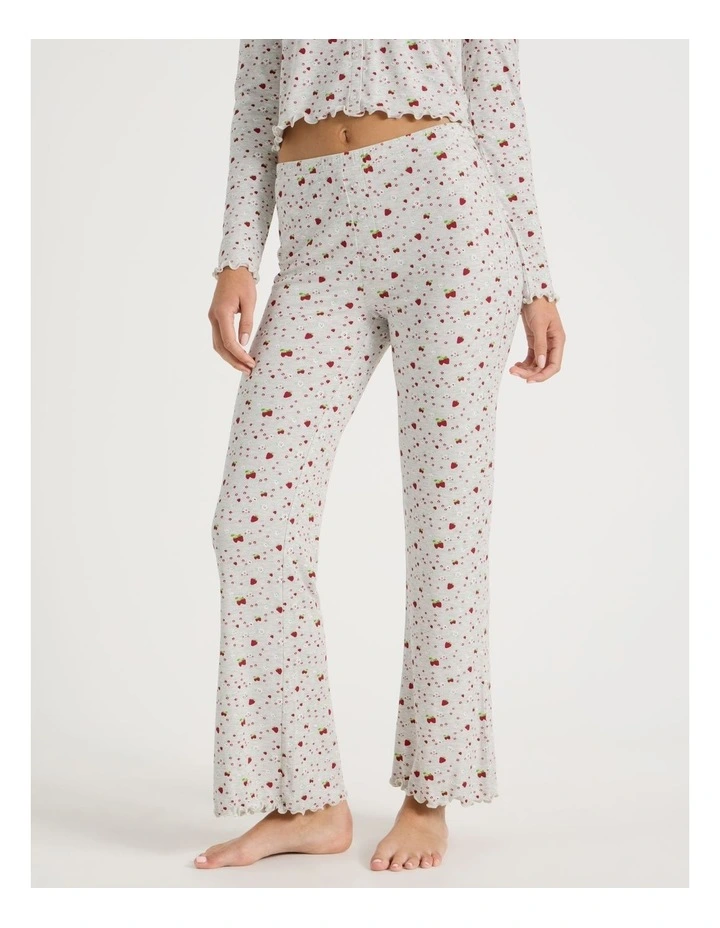Lola Fluted Rib Pants in Strawberry Fields Print image 1