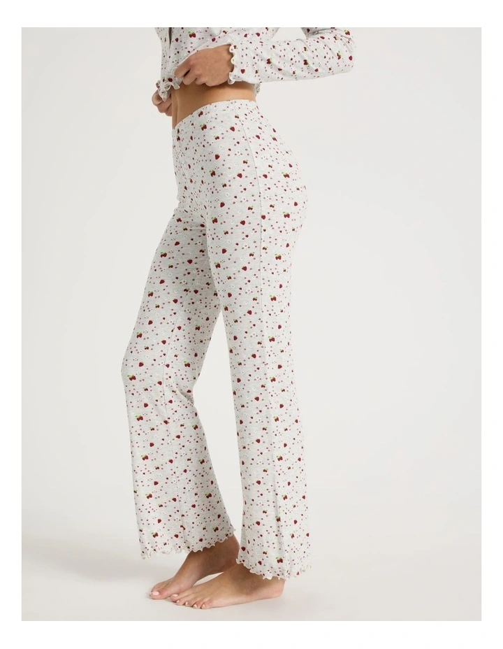 Lola Fluted Rib Pants in Strawberry Fields Print image 3