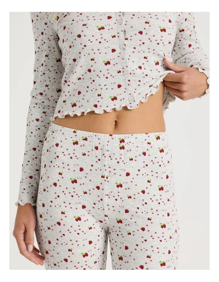 Lola Fluted Rib Pants in Strawberry Fields Print image 4