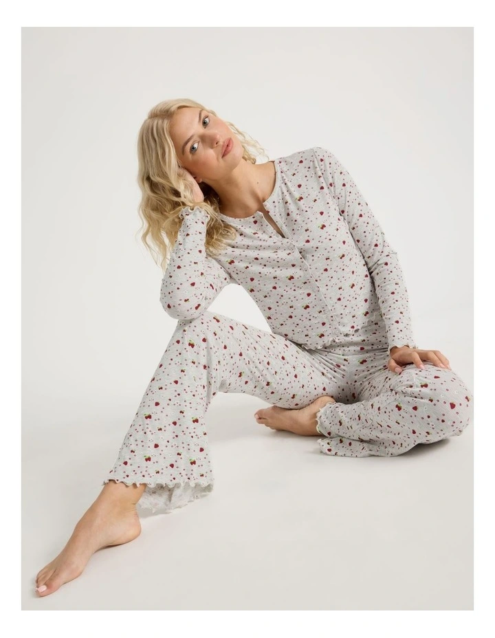 Lola Fluted Rib Pants in Strawberry Fields Print image 6