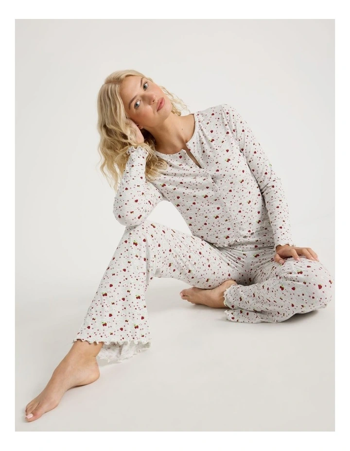 Lola Fluted Rib Pants in Strawberry Fields Print image 6