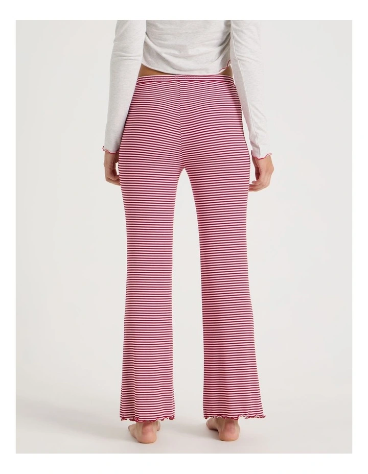 Lola Fluted Rib Pants in Chilli Red Y/D Stripe image 6