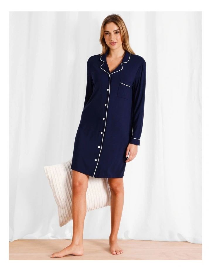 Pure Comfort Bamboo Nightshirt in Navy image 2