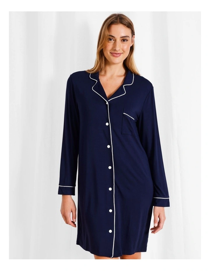 Pure Comfort Bamboo Nightshirt in Navy image 4