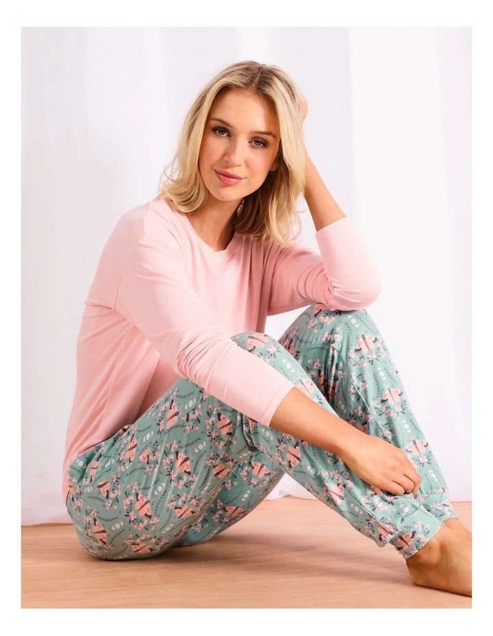 Viscose Jersey Cuffed Pant in Floral image 3