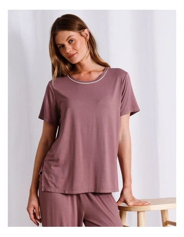 Pure Comfort Short Sleeve Tee in Dusty Brown