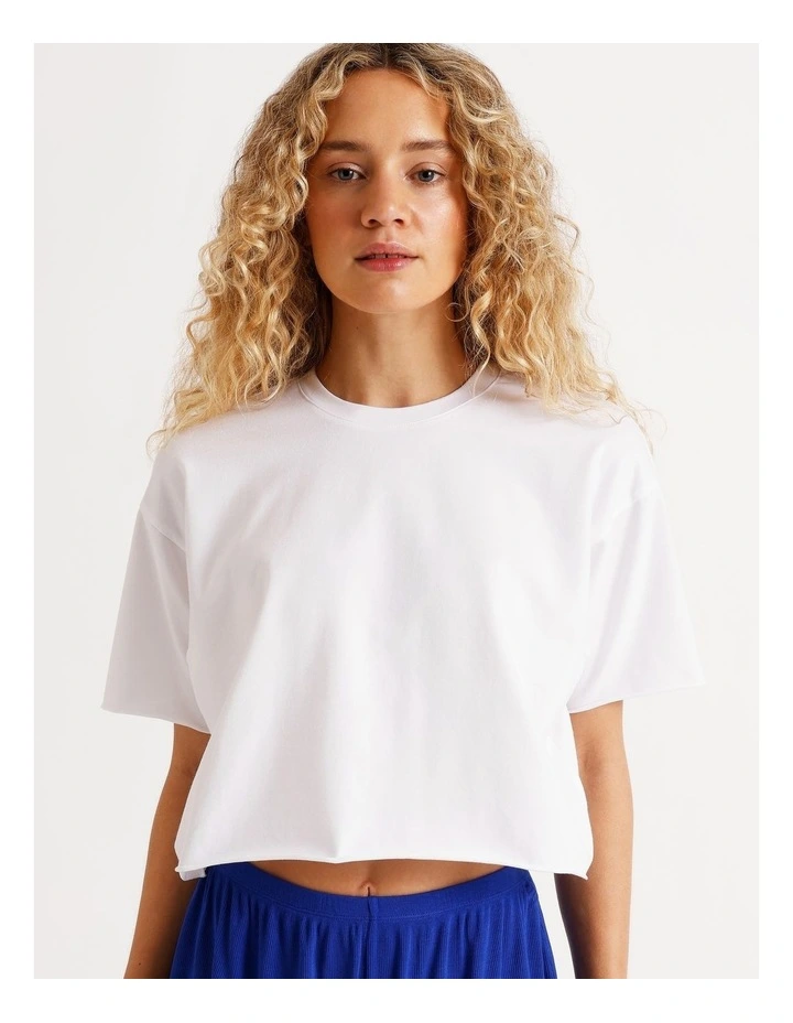 Boxy Short Sleeve Tee in White image 4