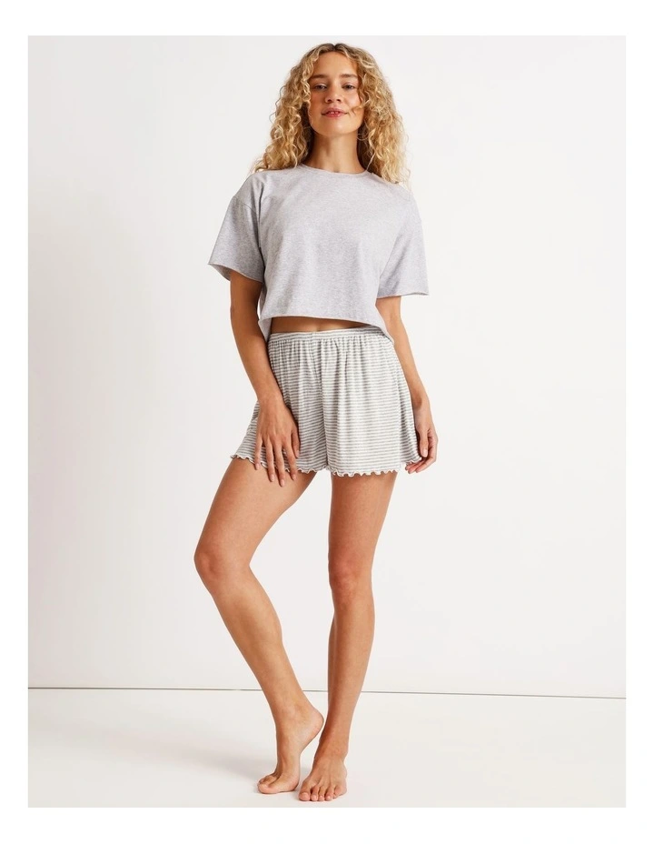 Lola Boxy Short Sleeve Tee in Grey Marle image 2