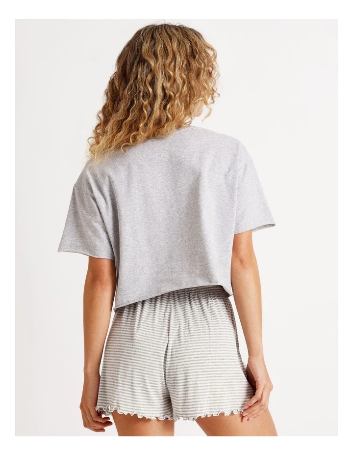 Lola Boxy Short Sleeve Tee in Grey Marle image 5