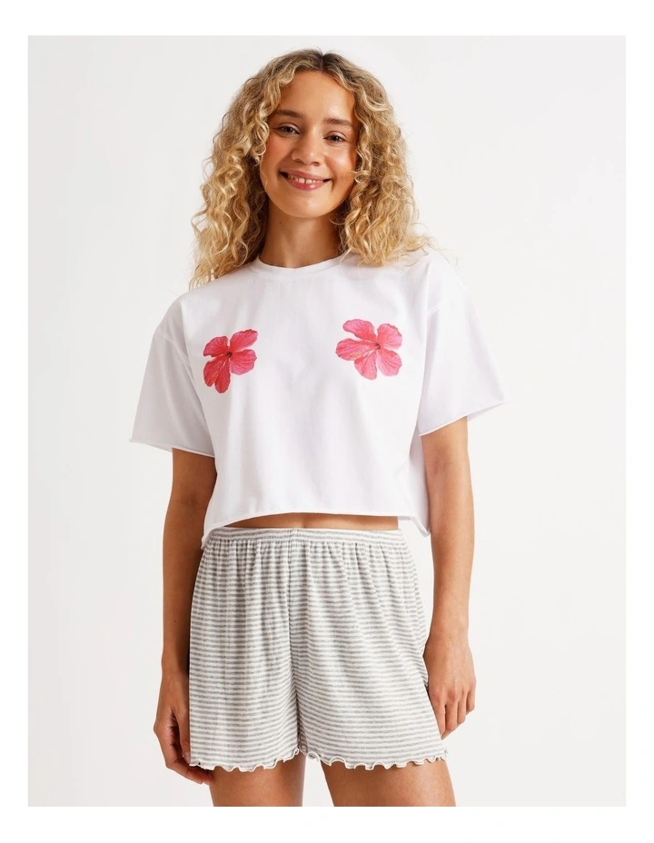 Lola Boxy Short Sleeve Tee in Graphic Floral Print image 1