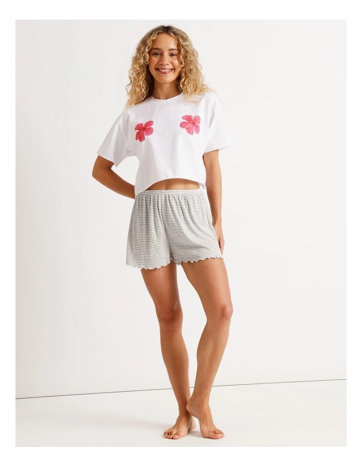 Lola Boxy Short Sleeve Tee in Graphic Floral Print image 2