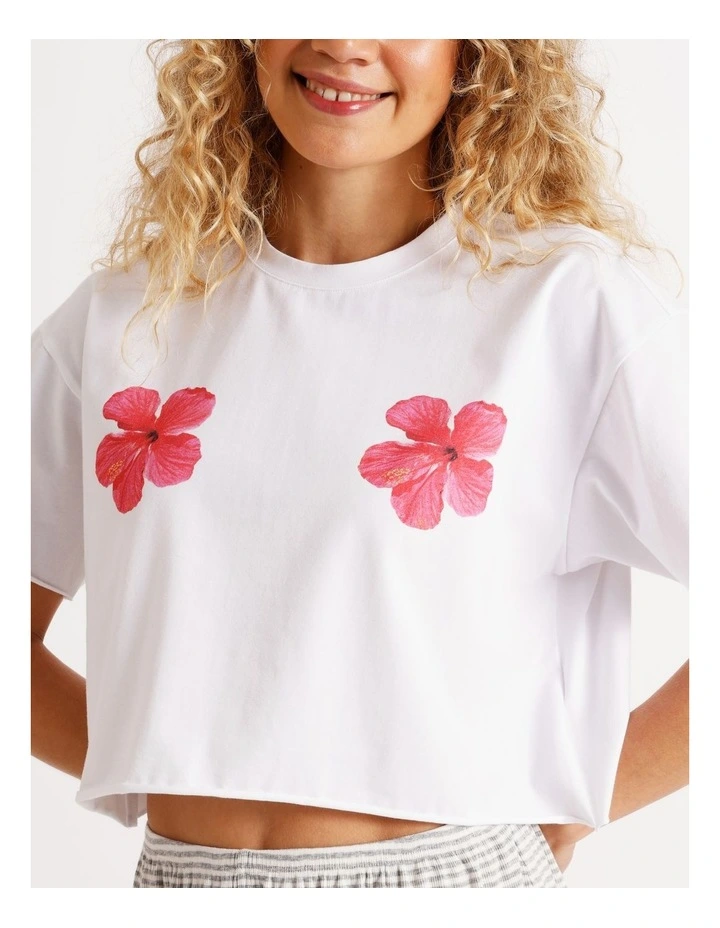 Lola Boxy Short Sleeve Tee in Graphic Floral Print image 4