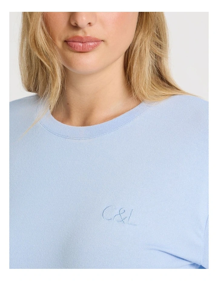 Cosy Supersoft Long Sleeve Top in Soft Blue image 3