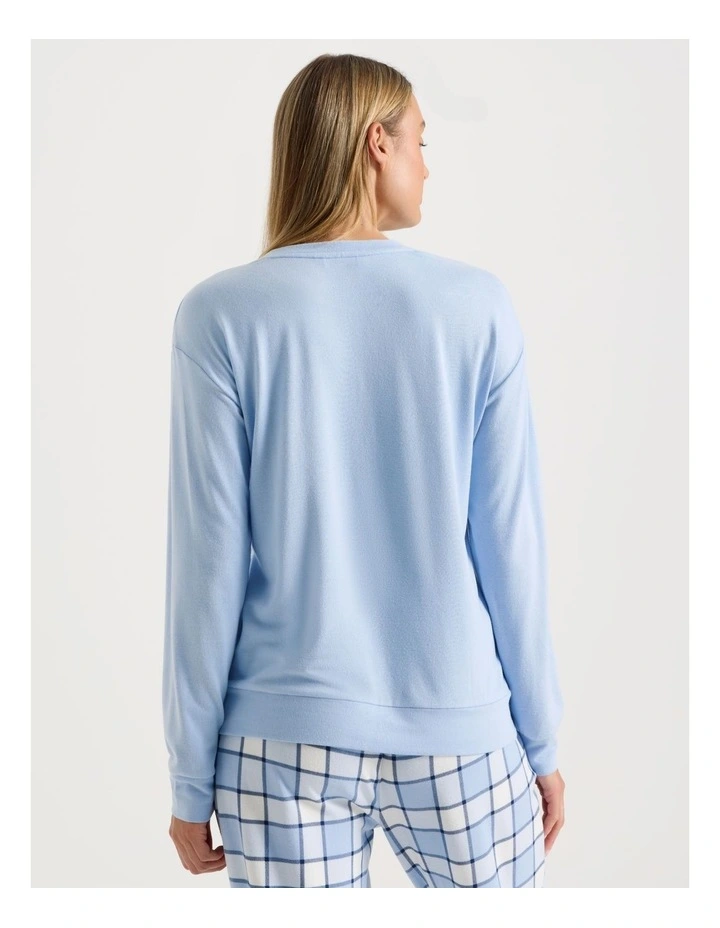 Cosy Supersoft Long Sleeve Top in Soft Blue image 4