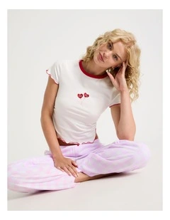 Lola Ruched Short Sleeve Baby Tee in Graphic Lollipop