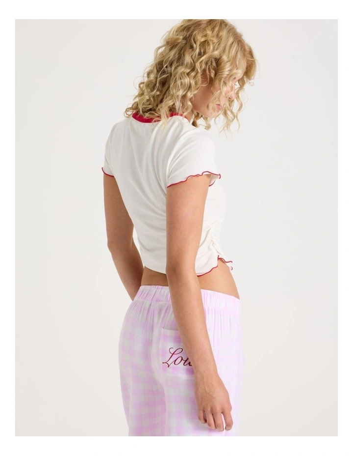 Lola Ruched Short Sleeve Baby Tee in Graphic Lollipop image 5