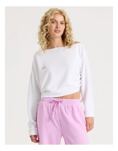 Lola Scuba Off Shoulder Sweat in Ivory