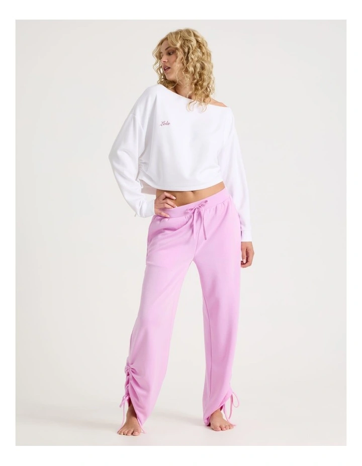 Lola Scuba Off Shoulder Sweat in Ivory image 3