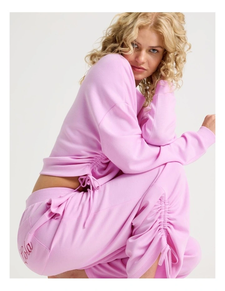 Lola Scuba Off Shoulder Sweat in Fairy Floss Pink image 7