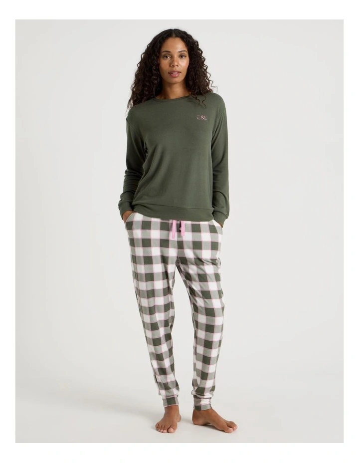 Cosy Supersoft Long Sleeve Top in Olive image 3