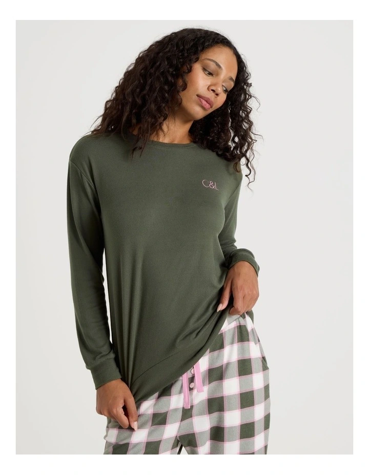 Cosy Supersoft Long Sleeve Top in Olive image 4