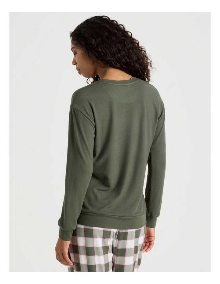 Cosy Supersoft Long Sleeve Top in Olive image 6