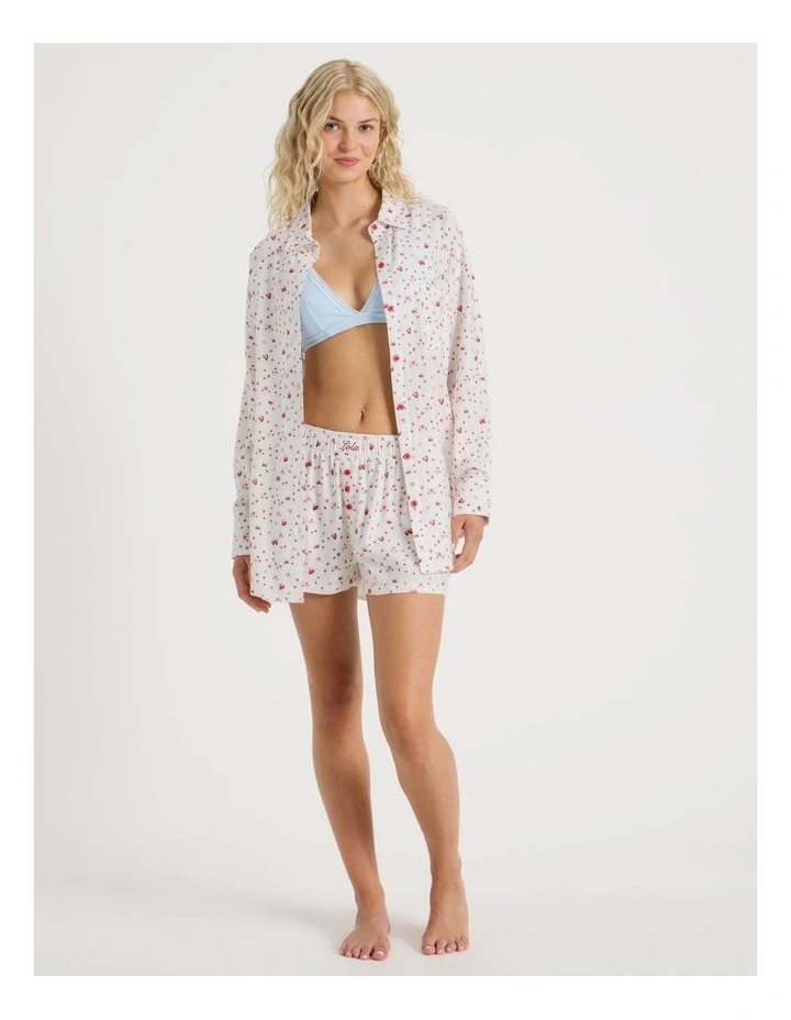 Lola Flannelette Boyfriend Shirt in Strawberry Fields Print image 2