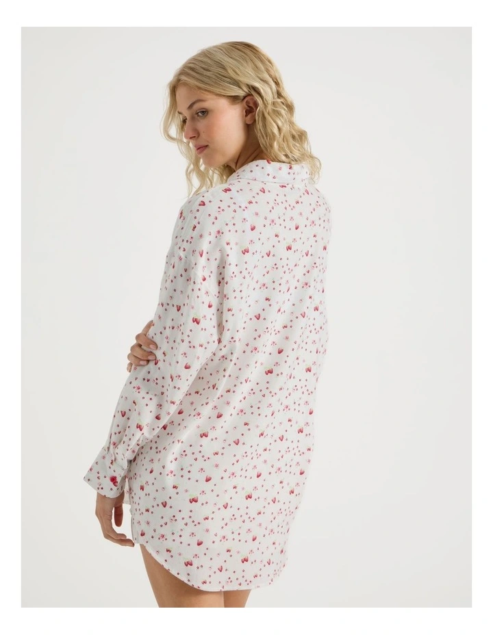 Lola Flannelette Boyfriend Shirt in Strawberry Fields Print image 4