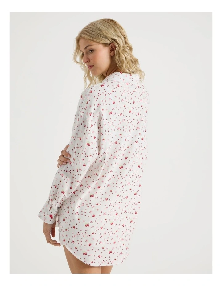 Lola Flannelette Boyfriend Shirt in Strawberry Fields Print image 4