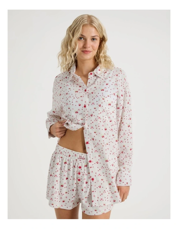 Lola Flannelette Boyfriend Shirt in Strawberry Fields Print image 5