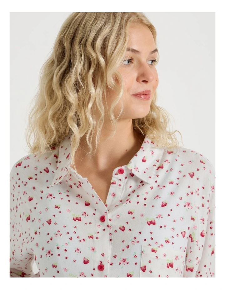 Lola Flannelette Boyfriend Shirt in Strawberry Fields Print image 6