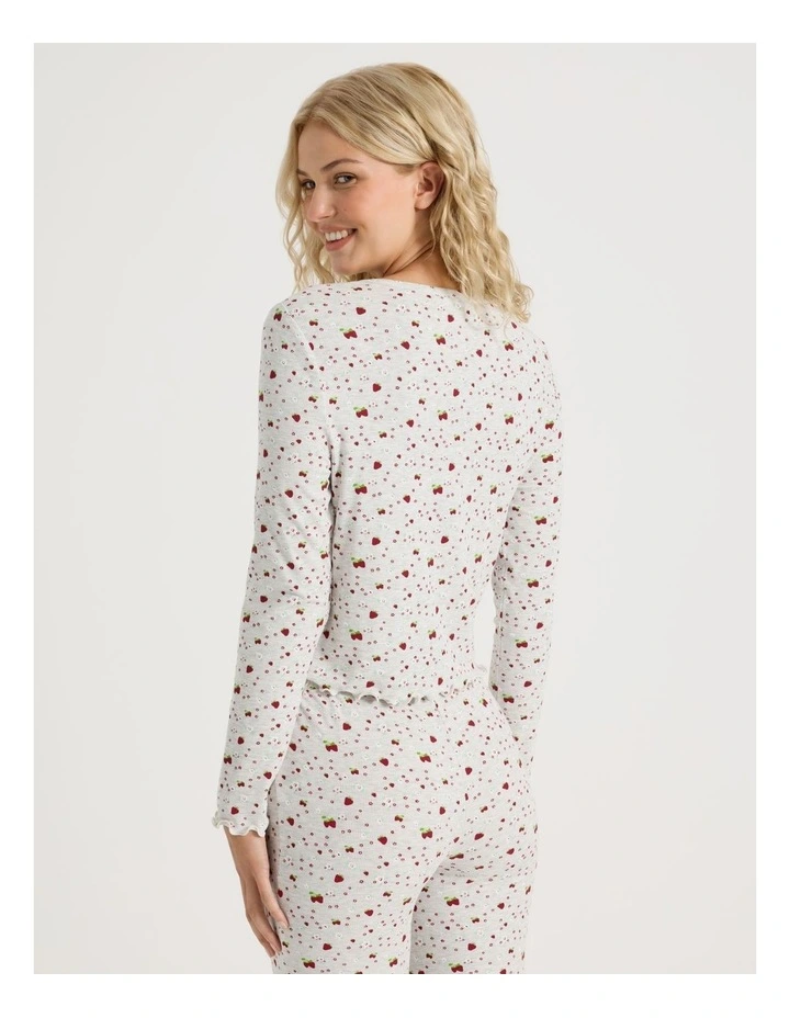 Lola Fluted Rib Long Sleeve Top in Strawberry Fields Print image 6