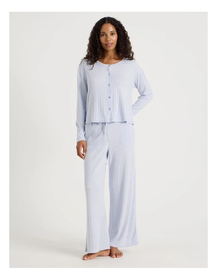 Cosy Rib Crew Long Sleeve Top in Soft Blue image 4