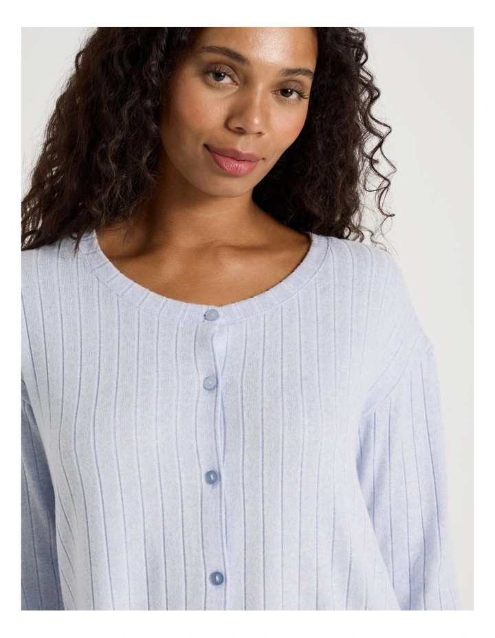 Cosy Rib Crew Long Sleeve Top in Soft Blue image 5