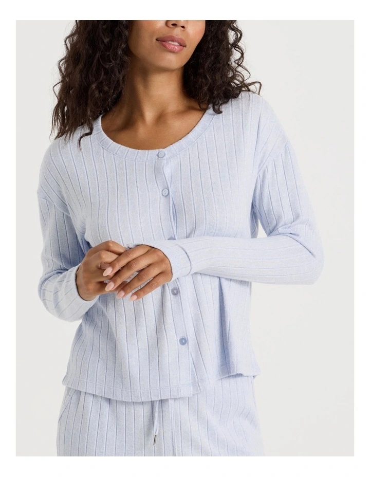 Cosy Rib Crew Long Sleeve Top in Soft Blue image 7